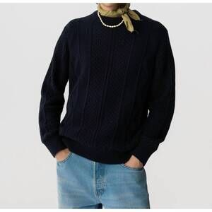 NEW GUEST IN RESIDENCE allday cable crew sweater in midnight